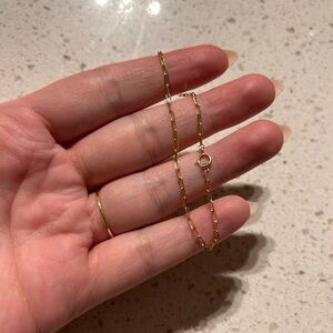 14k solid gold paperclip bracelet